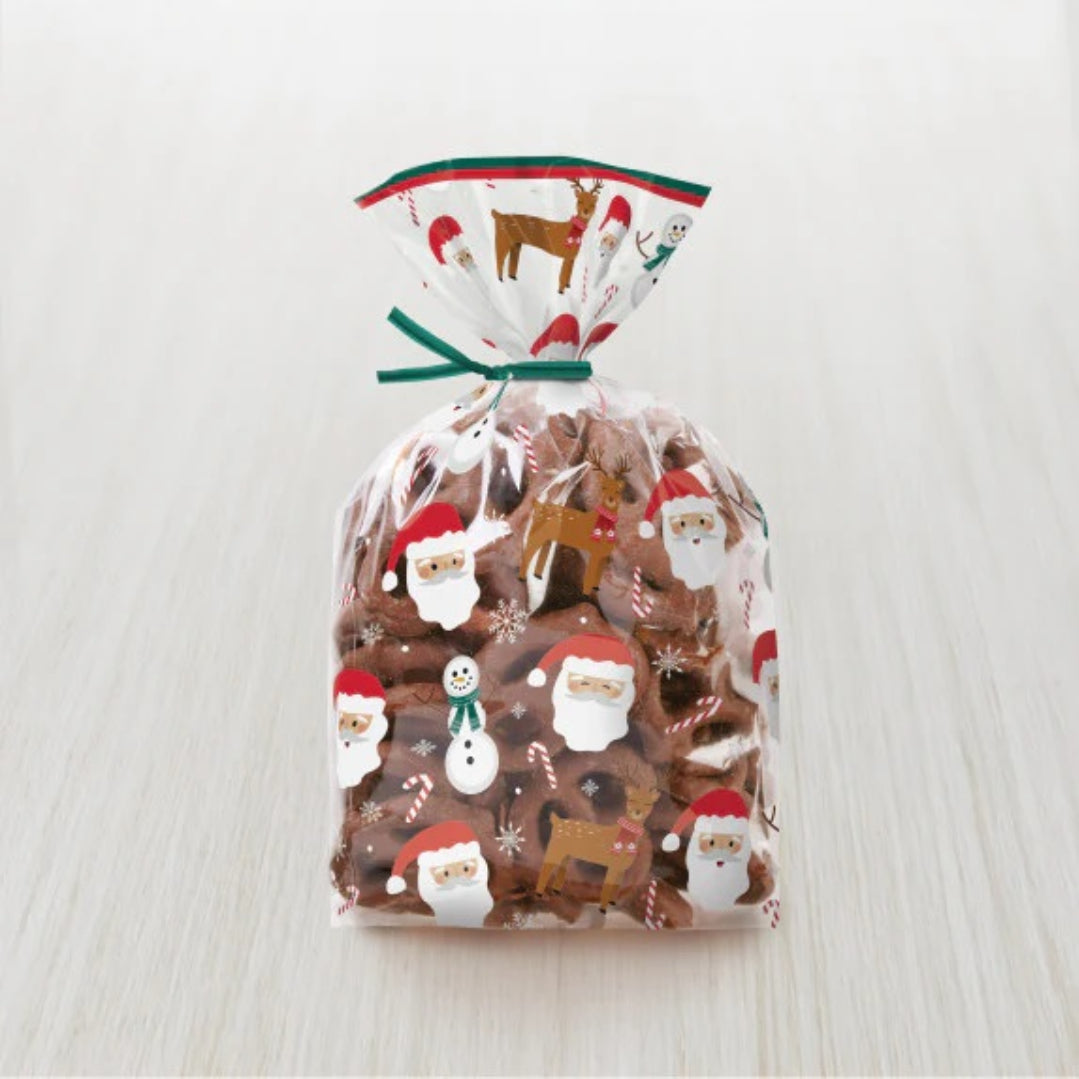 Treat Bags - Santa, Reindeer and Snowman 20ct