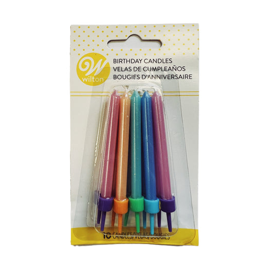 Candles- Pearlised Multicolour 10pk