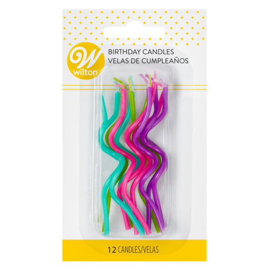 Candles- Curly Neon Birthday 12pk