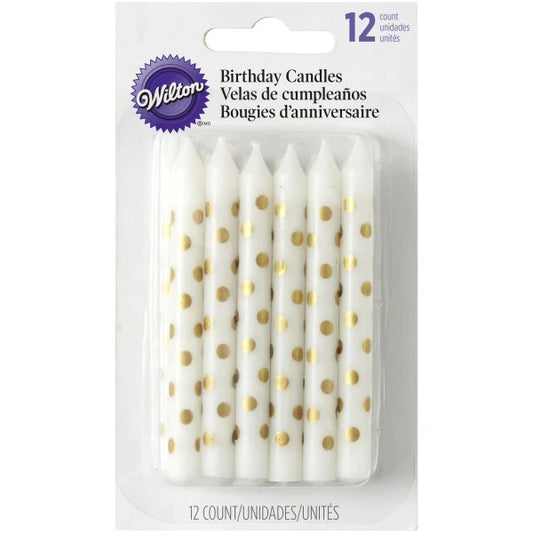 Candles- Gold Dot 12pk