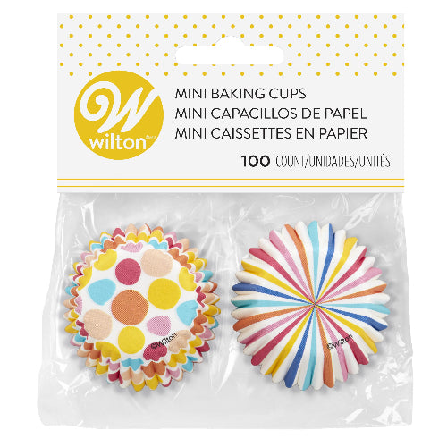 Mini Baking Cups- Dot Stripe 100ct