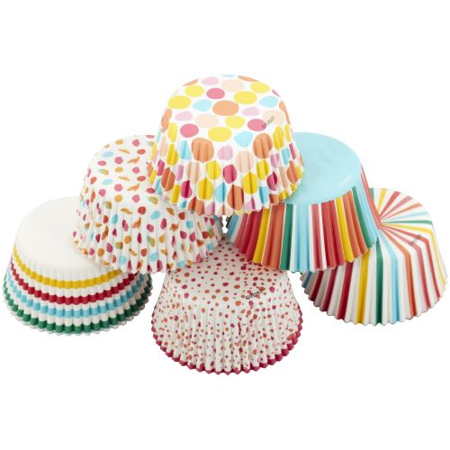 Std Baking Cups- Rainbow Dot Stripe 150ct