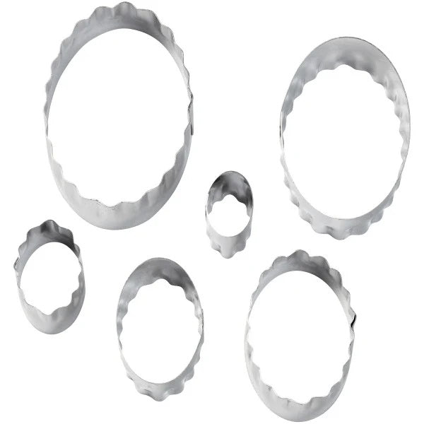 Fondant Double Cutter 6pc- Oval