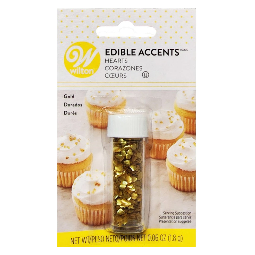 Edible Glitter- Gold Hearts