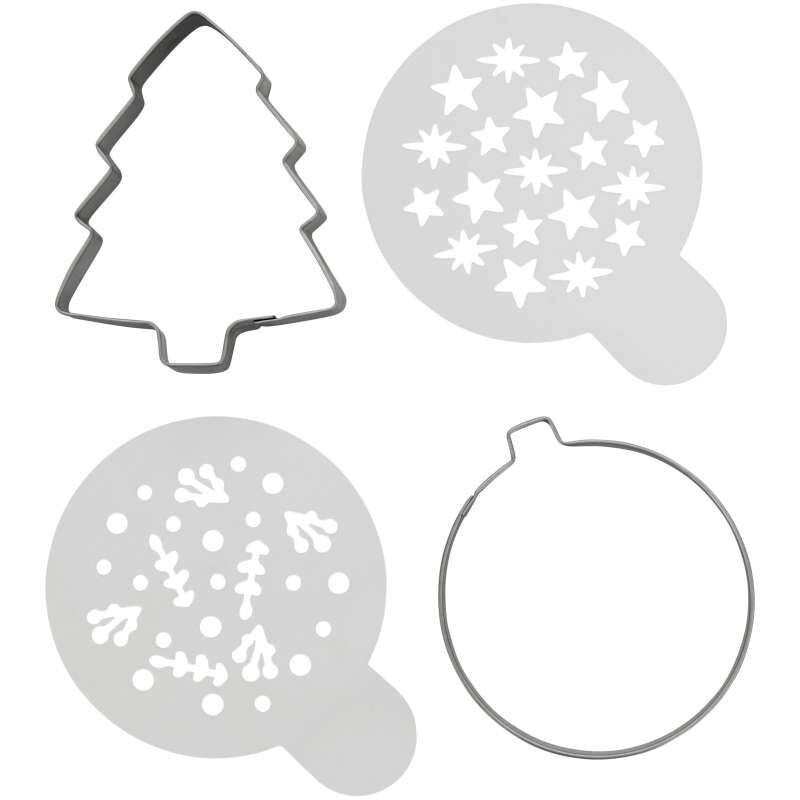 Tree & Ornament Stencil Cutter Set 4ct