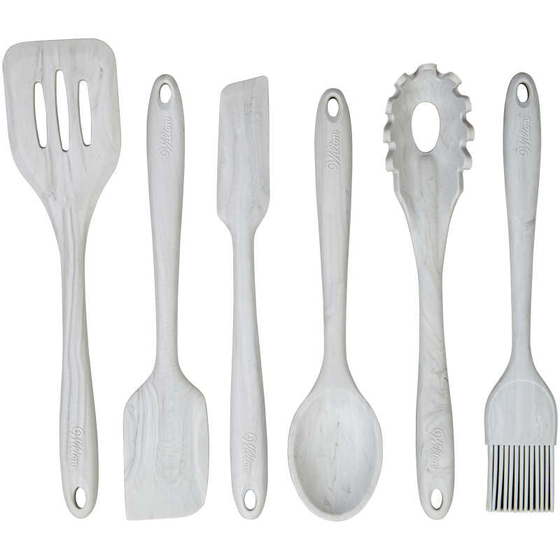 Marbled Silicone Utensil Set 6pc