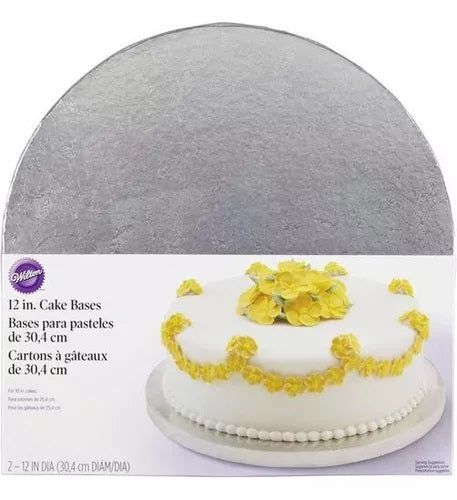 Silver Cake Base 12in 2pk