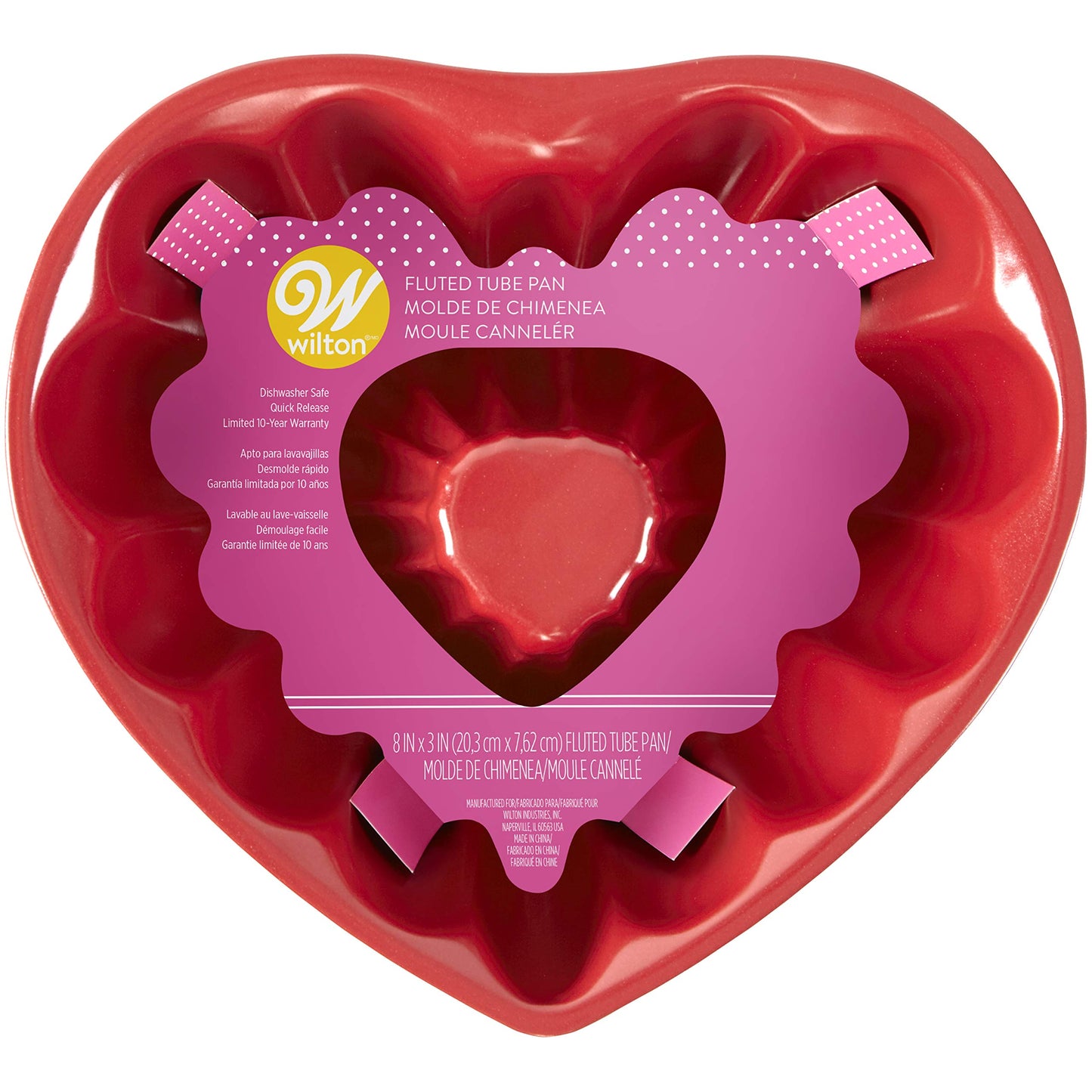 Heart Fluted Tube Red 8in