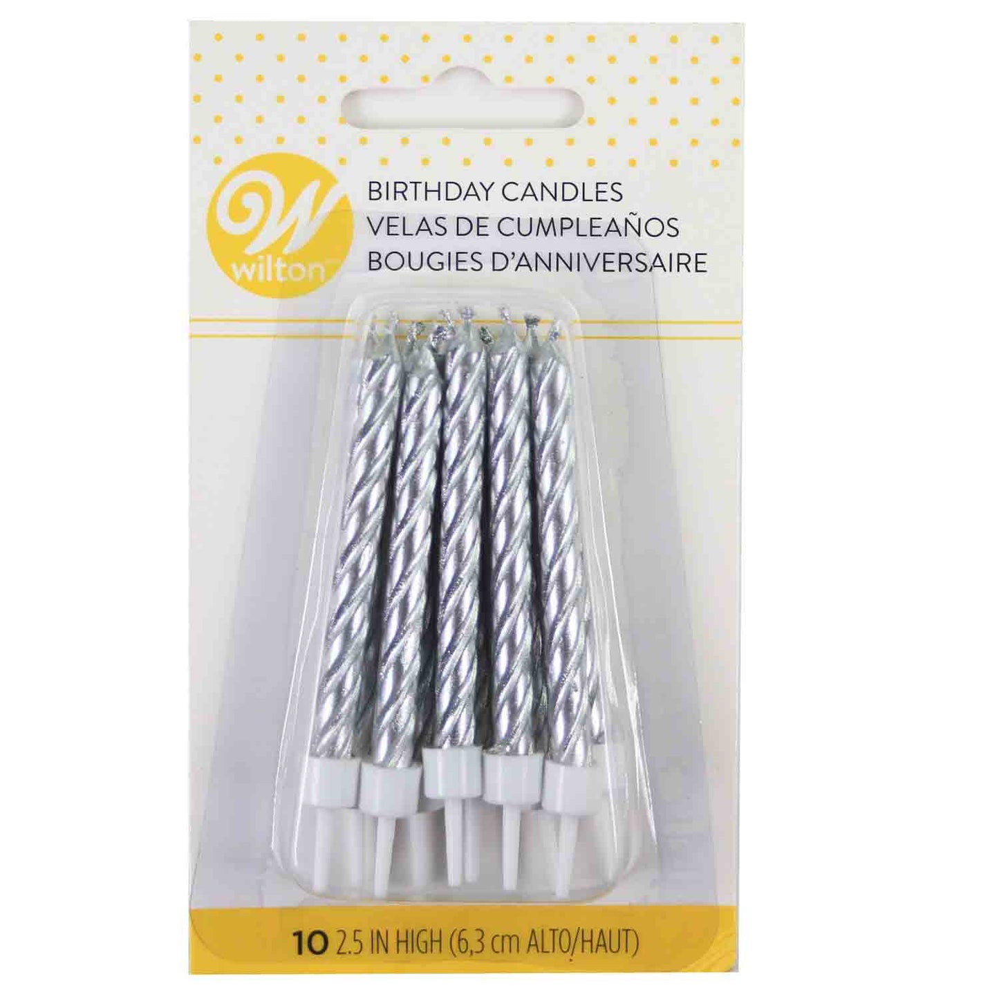 Candles- Metallic Silver 10pk