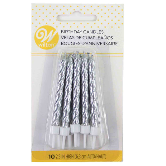 Candles- Metallic Silver 10pk