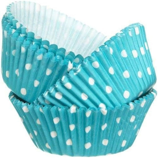 Std Baking Cups-Std Dots Teal 75ct