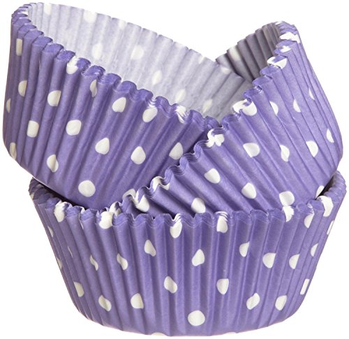 Std Baking Cups- Purple Dots 75ct