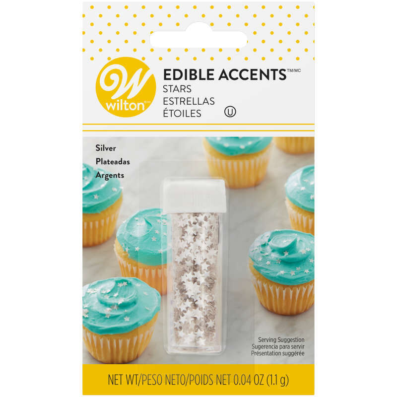 Edible Glitter- Silver Stars