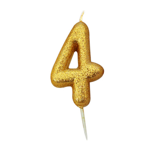 Glitter Pick Candle Gold Age 4