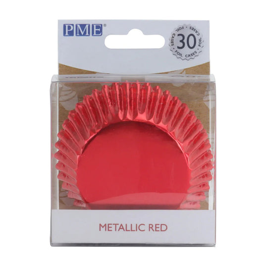 Cupcake Cases Foil - Metallic Red 30pk