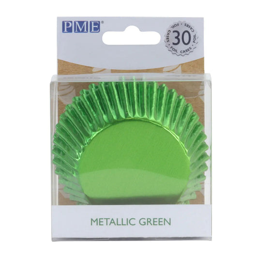 Cupcake Cases Foil- Metallic Green 30pk