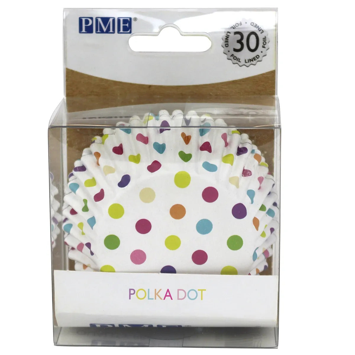 Cupcake Cases Foil - Multi Dots 30pk