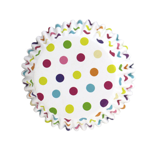 Cupcake Cases Foil - Multi Dots 30pk