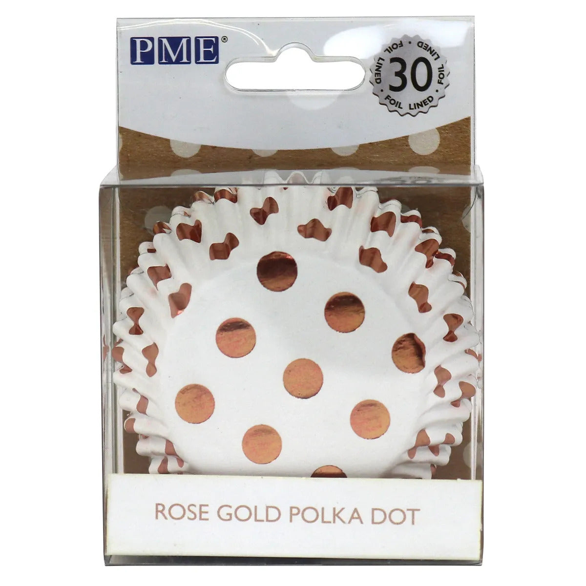 Cupcake Cases Foil - Rose Gold Dots 30pk