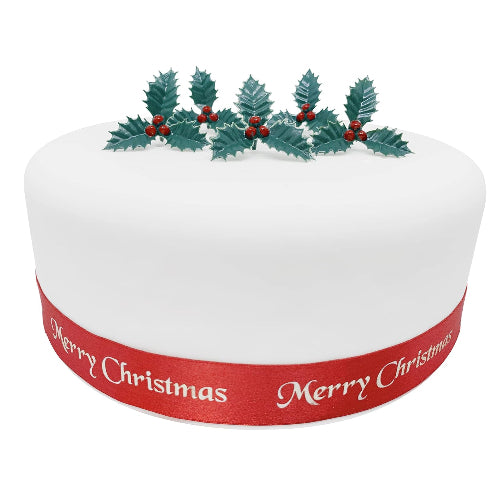 Holly & Berries Plastic Cake Toppers 5pk