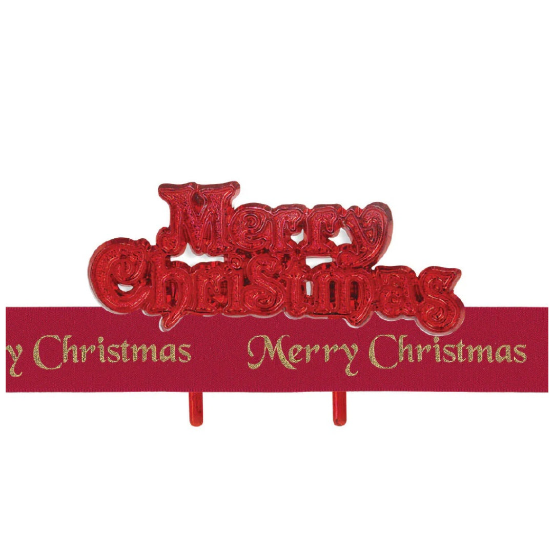 Merry Christmas Ribbon & Motto Kit Red