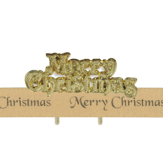 Merry Christmas Ribbon & Motto Gold