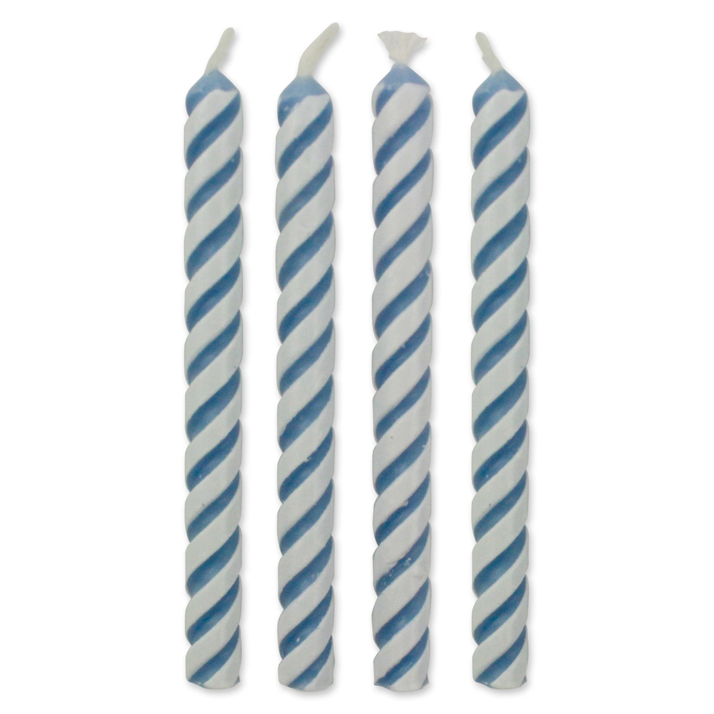 Candles- Blue Medium Striped 24pk