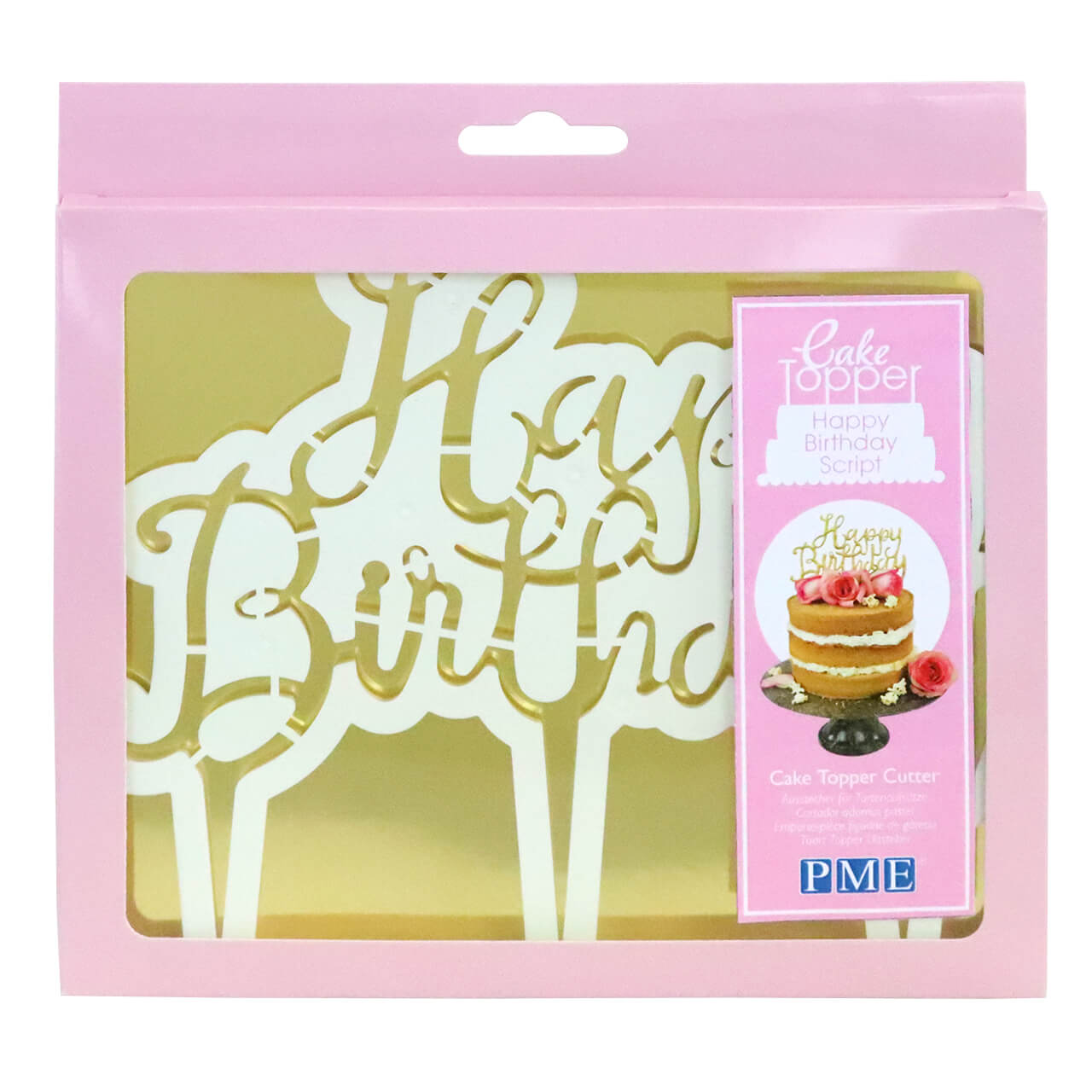 Cake Topper Cutter Happy Birthday Script