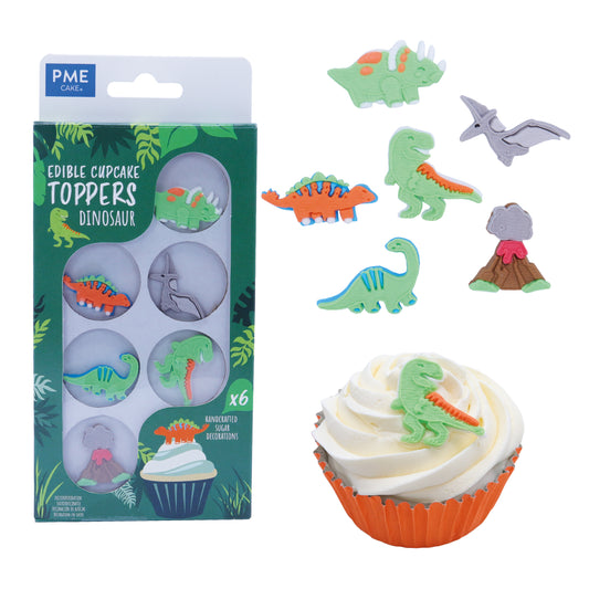 Edible Cupcake Toppers Dinosaur Pk/6