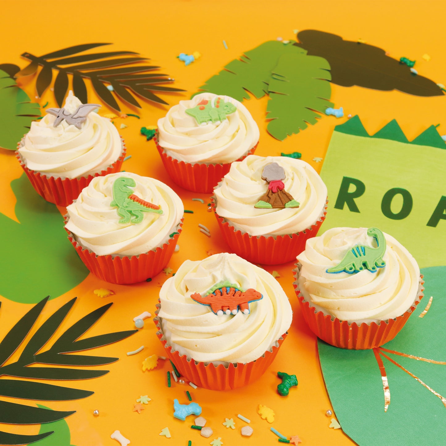 Edible Cupcake Toppers Dinosaur Pk/6