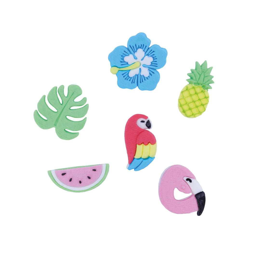 Edible Cupcake Toppers Tropical Pk/6