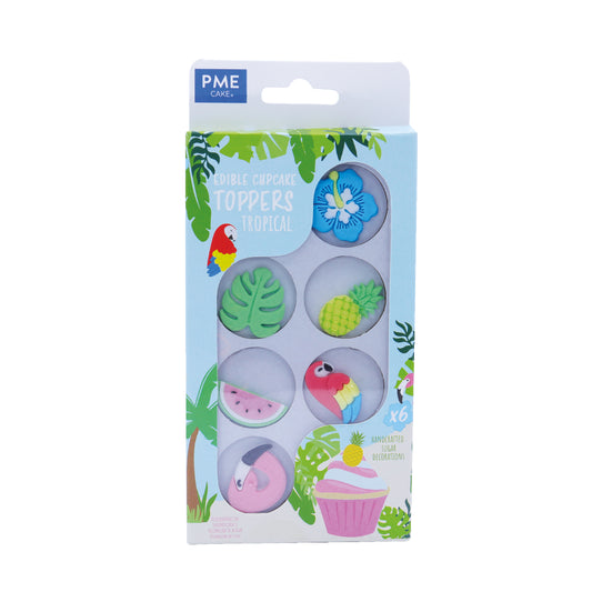 Edible Cupcake Toppers Tropical Pk/6