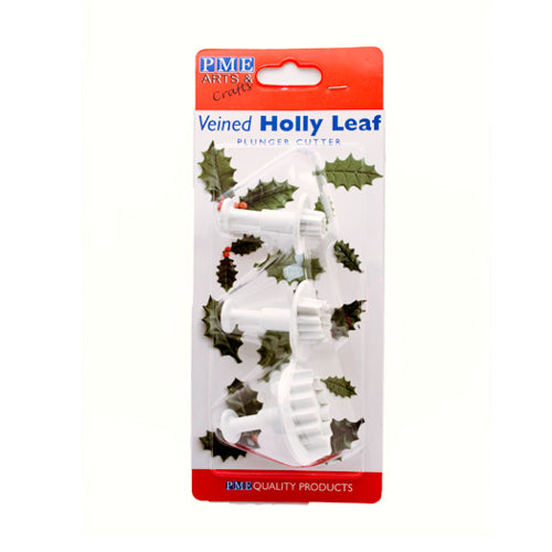 Veined Holly Leaf Plunger Cutter Set