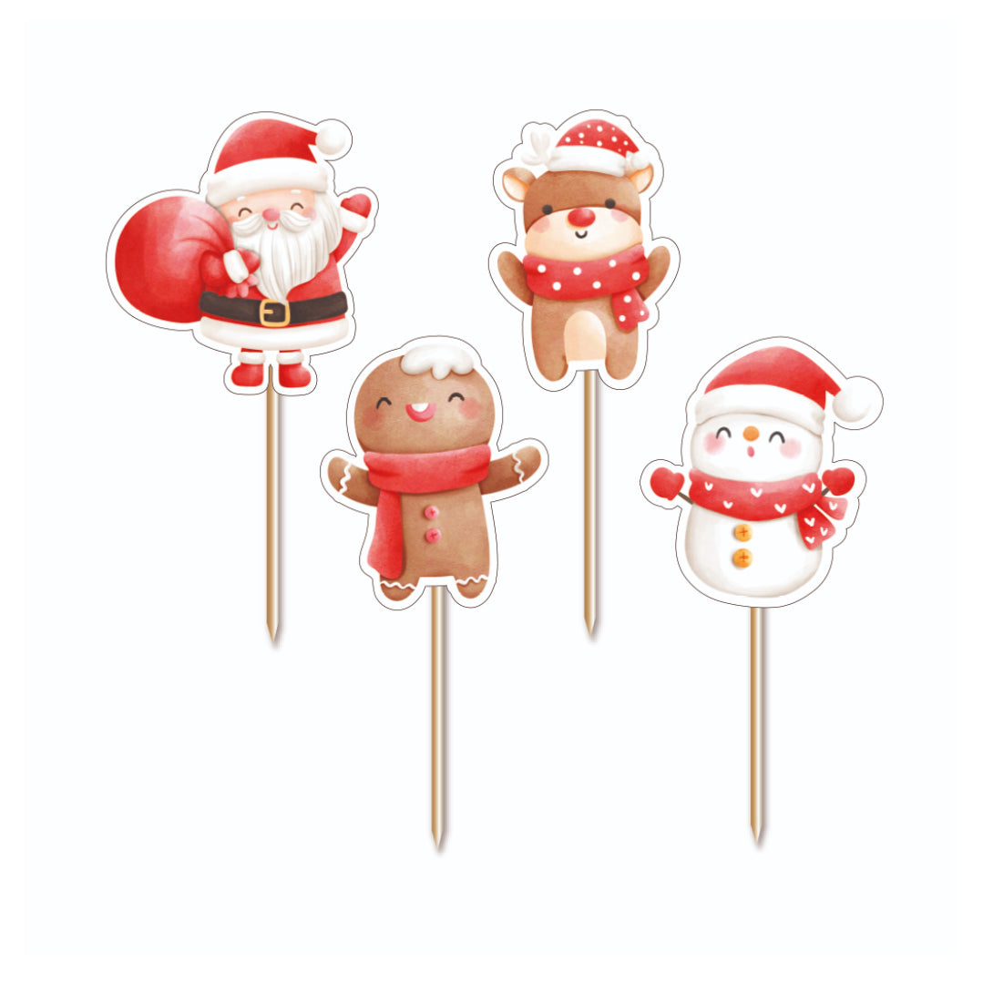 Santa and Friends Cupcake Toppers 12pk