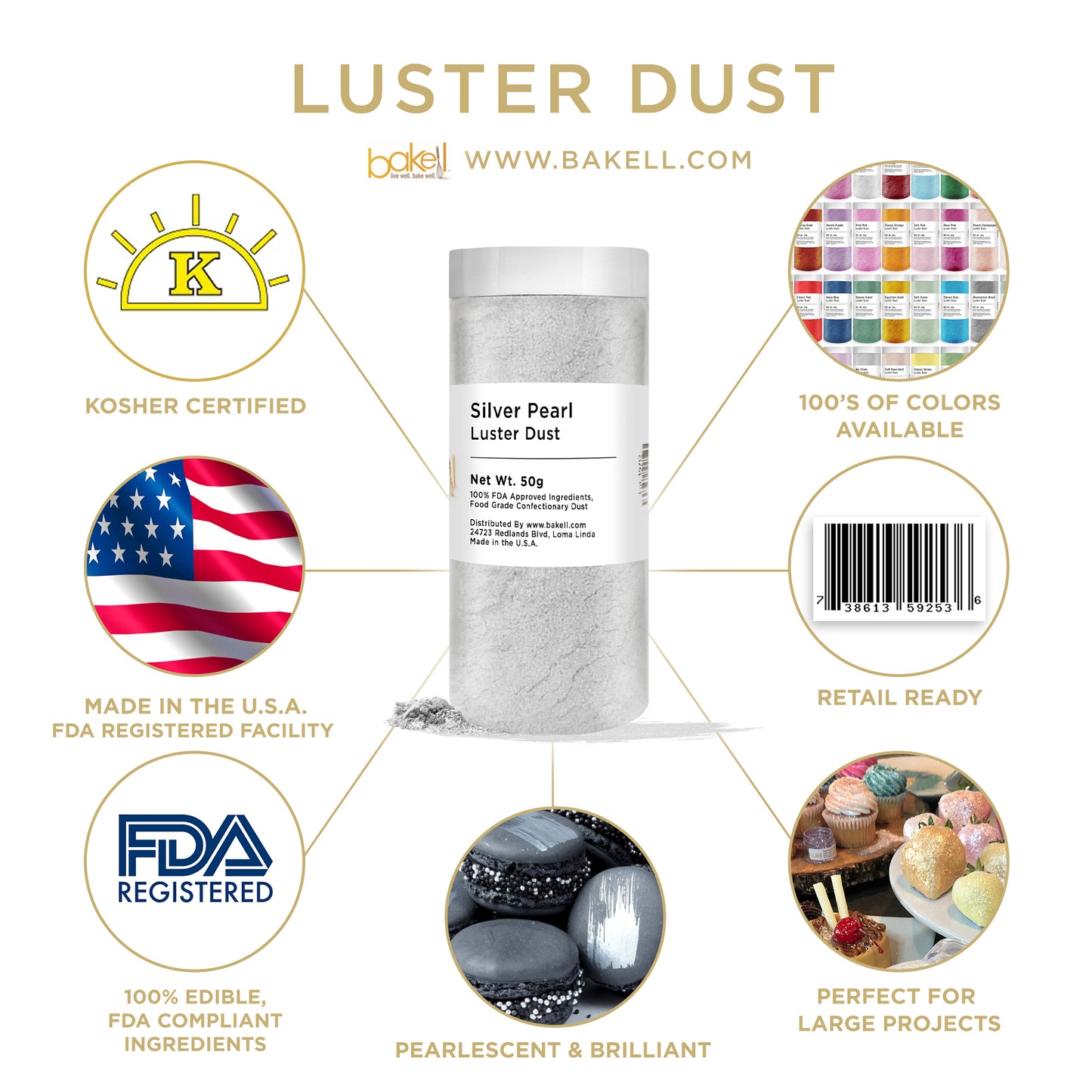 Lustre Dust- Silver Pearl