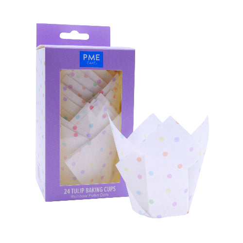 Muffin Cases - Rainbow Polka Dots 24pk