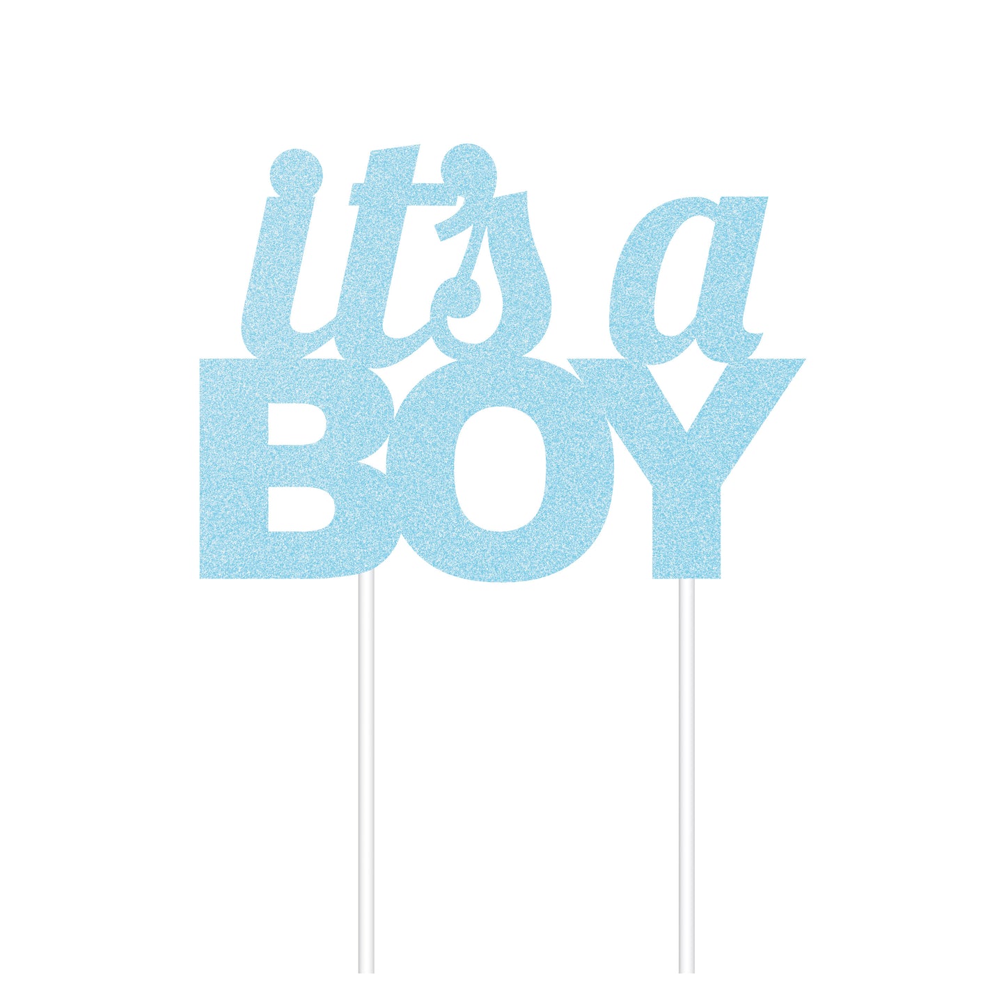 Glitter It's A Boy Cake Topper Blue