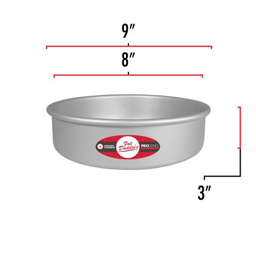 Round cake pan solid bottom 8 x 3