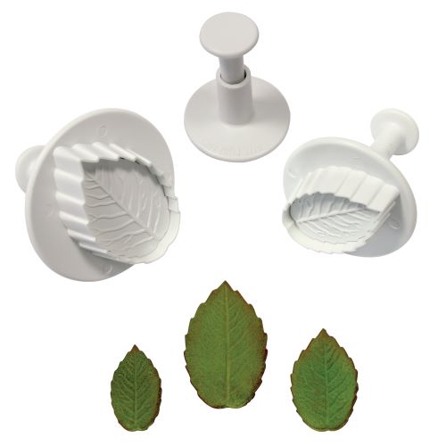 Plunger Cutter Veined Rose Leaf Set 3