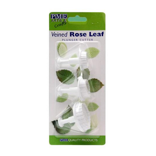 Plunger Cutter Veined Rose Leaf Set 3