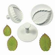 Plunger Cutter Veined Rose Leaf Large Set 3